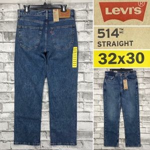 NWT Levis 514 Straight 32 x 30 Medium Wash Jeans